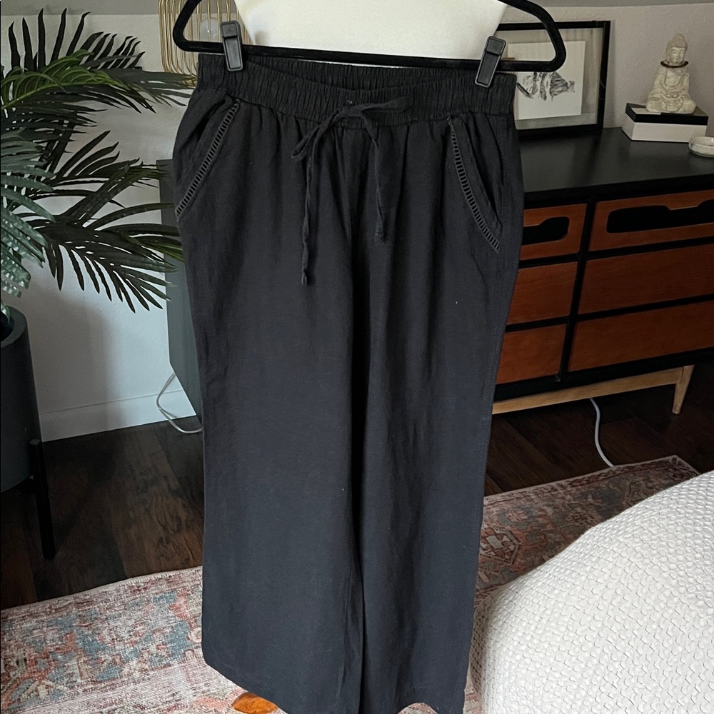 Briggs New York Black Linen Blend Pants